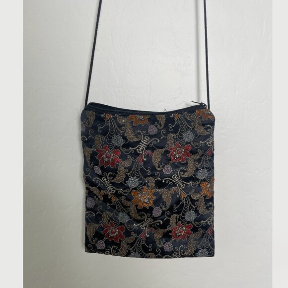 Dragon Tapestry Brocade Sling Crossbody Artsy Art Chic Elegant Classy Purse Bag - Picture 5 of 6